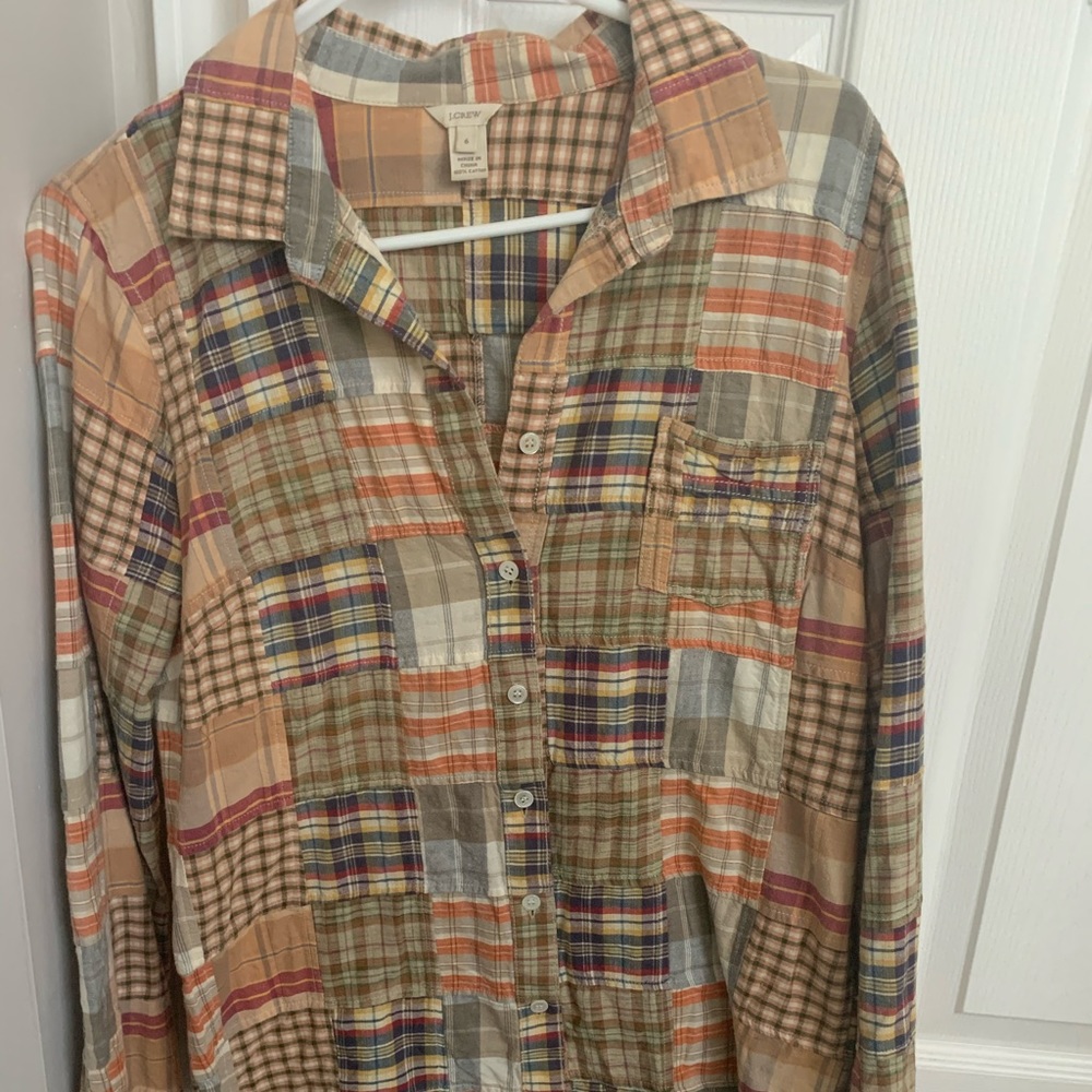 Jcrew patchwork collared shirt